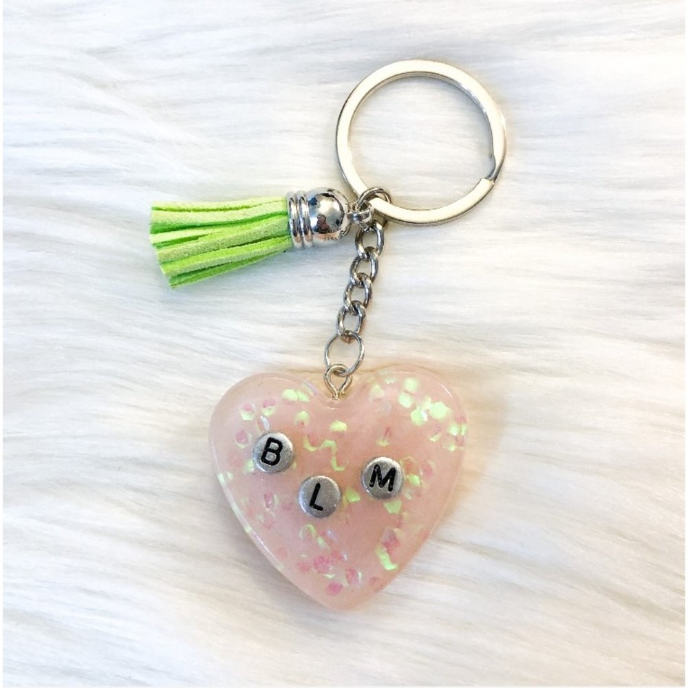 BLM Keychain-White to Pink Shift/Iridescent